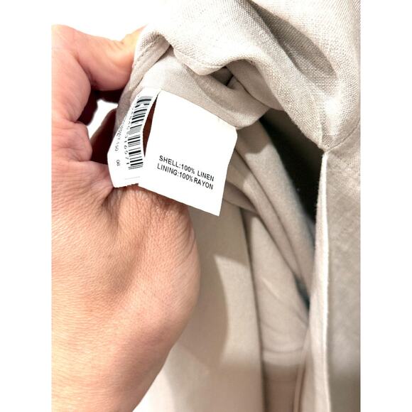 Dissh 100% Linen High Waisted Back Vent Maxi Skirt Beige Women's Size 4 - Picture 5 of 5